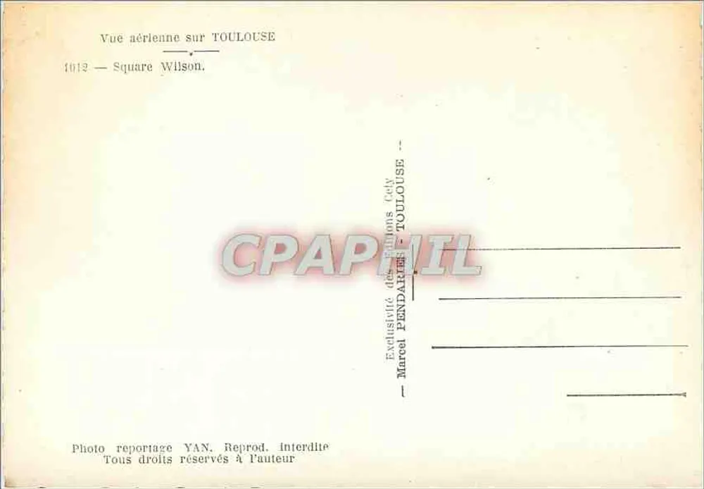 Visão aérea de Toulouse — Square Wilson — Edições Cely - Verso