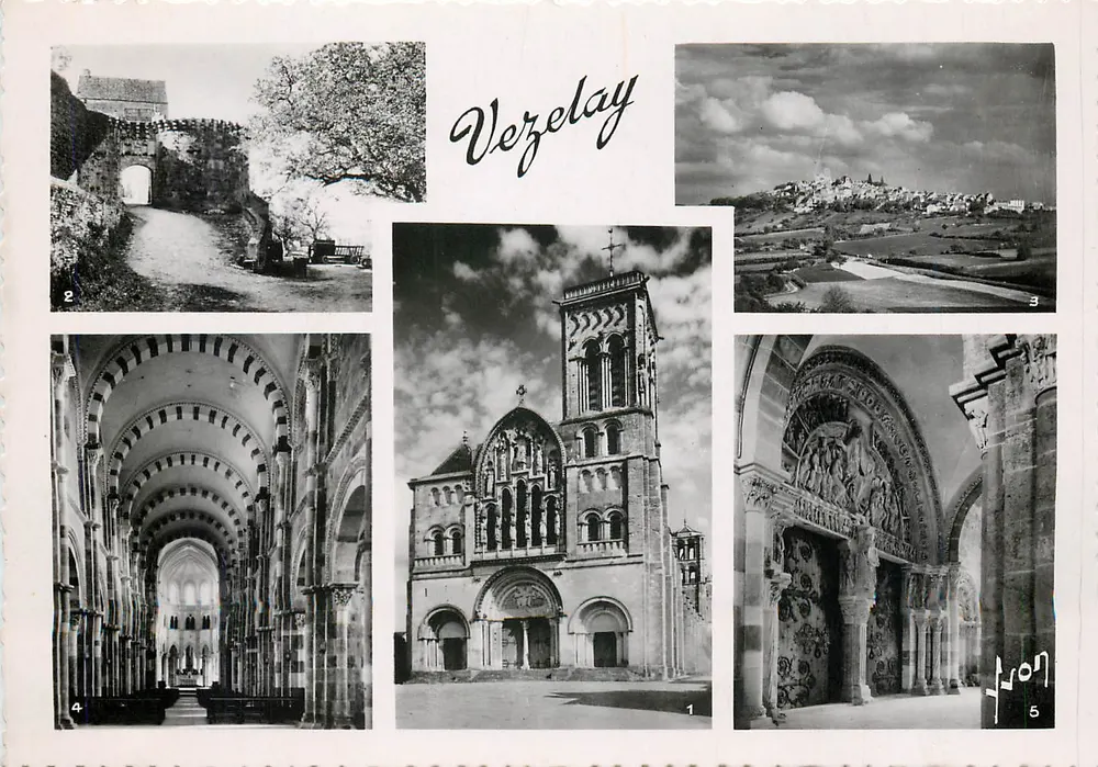 Vézelay — Panoramablick und Details der Basilika — Éditions d'Art Martel - Vorderseite