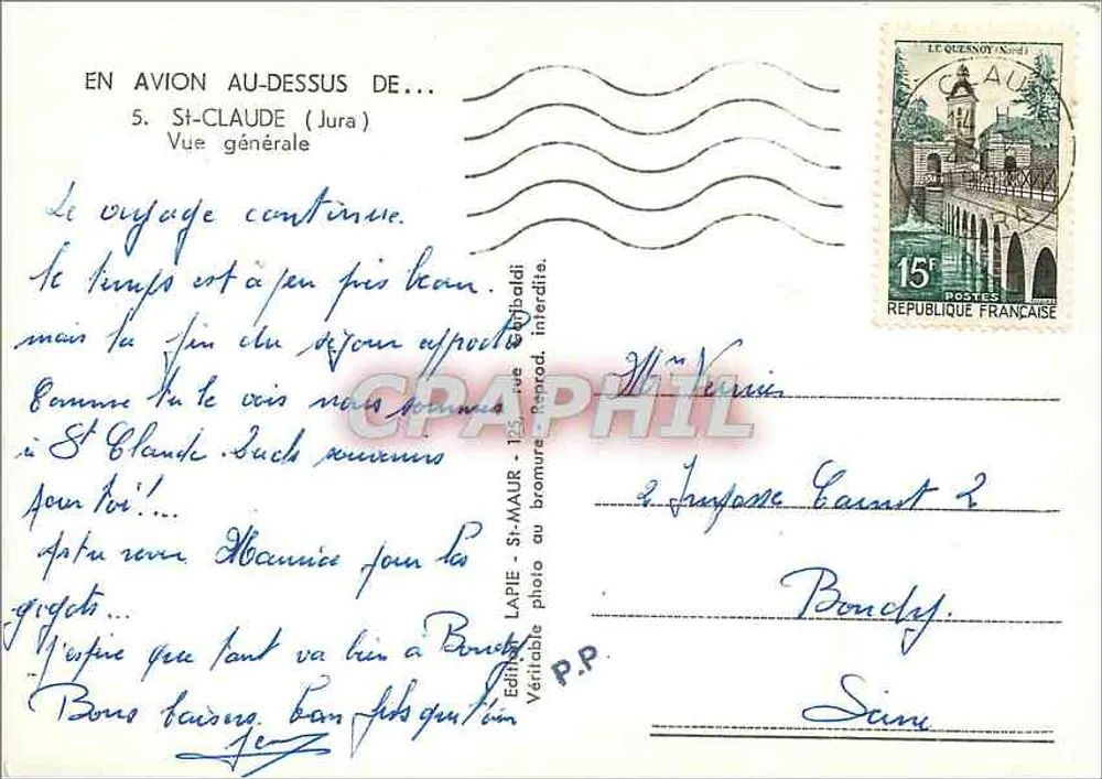 Saint-Claude (Jura) — Algemene uitzicht — Uitgever Lapie - Achterkant