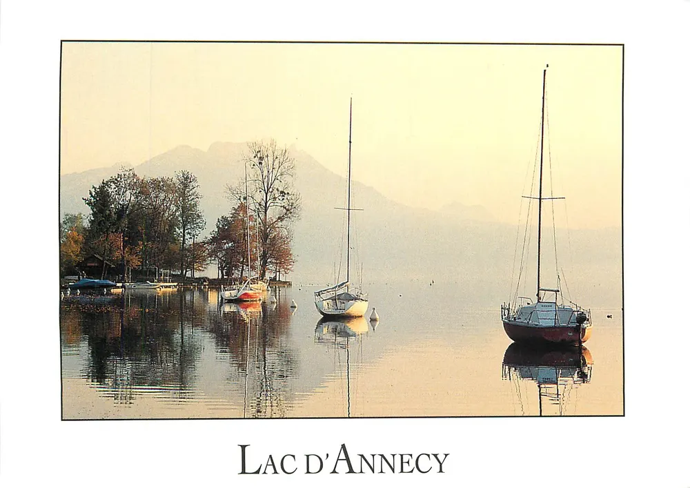 Lac d'Annecy — vue du port de Veyrier — éditeur : Imprimerie Bonnel - Recto