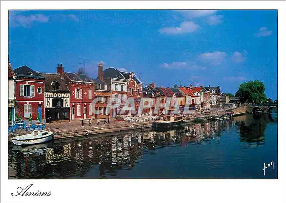 Amiens — vista do bairro Saint-Leu sobre a Somme — editor Couleurs et Lumière de France, n° 10 80 0100 - Frente