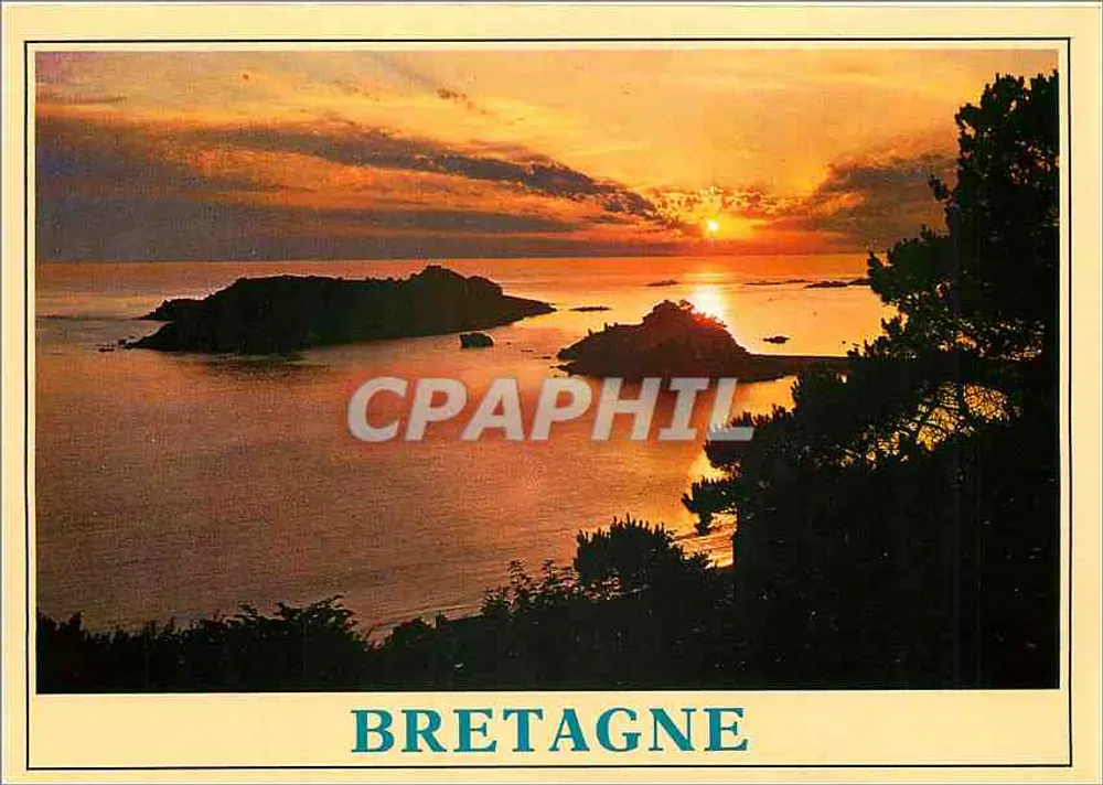 Coucher de soleil sur la côte bretonne — Bretagne - Recto
