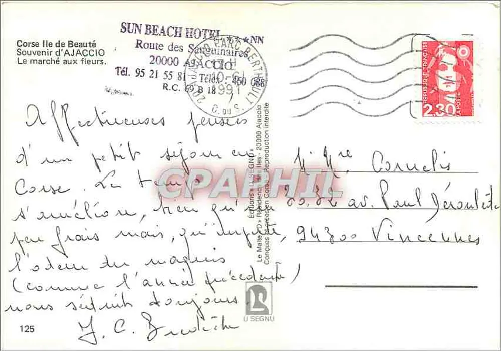 Marché aux fleurs — Ajaccio — SUN BEACH HOTEL - Verso