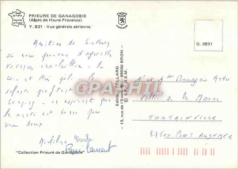 Prieuré de Ganagobie — Allgemeine Luftaufnahme — Éditions Cellard - Rückseite