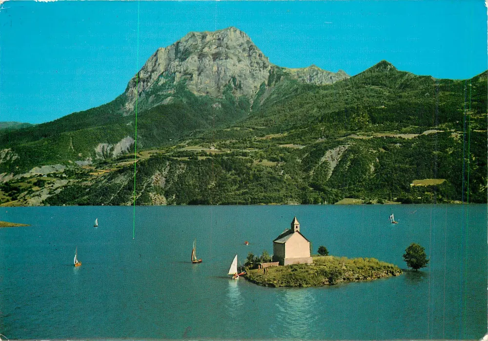 See Serre-Ponçon — Kapelle Saint-Michel und Berg Morgon (2326 m) — Verleger Cellaard - Vorderseite