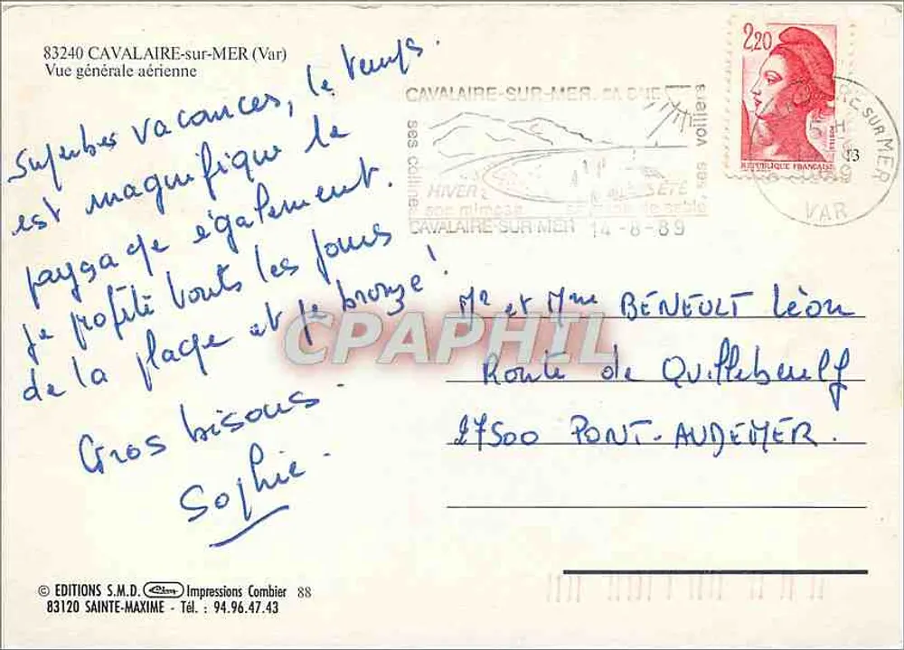 Cavalaire-sur-Mer — vista aerea — Edizioni S.M.D. Impressions Combier - Verso