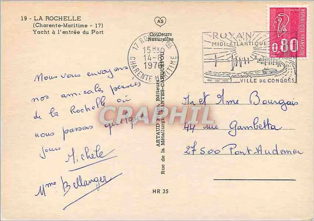La Rochelle — Yacht am Hafenmund — AS Natürliche Farben - Rückseite