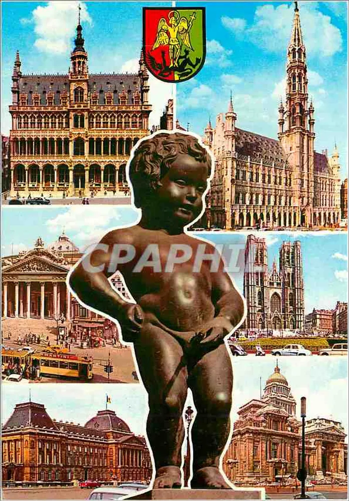 Bruxelas — A estátua da Criança (Manneken Pis) e monumentos - Frente