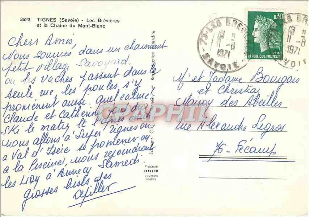 Tignes (Savoie) — Les Brévières und die Kette des Mont-Blanc — Glackon Verlag - Rückseite