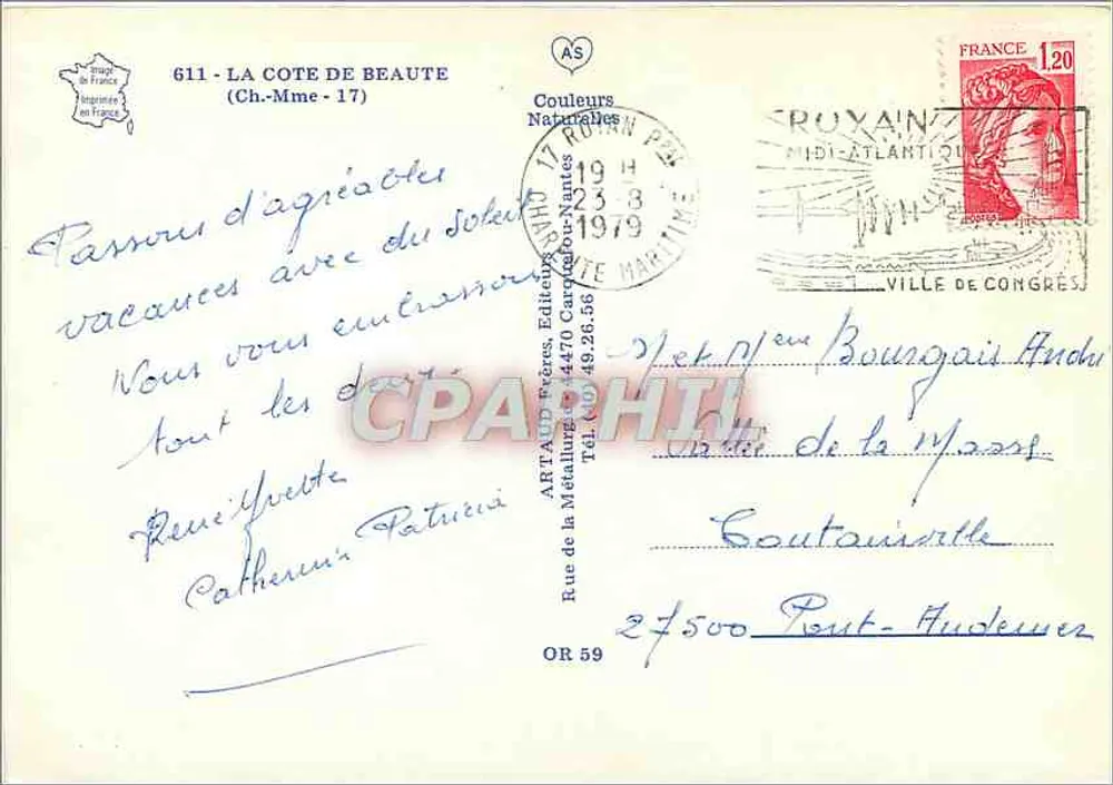 A Costa da Beleza — vista panorâmica de praias e portos — editor ARTAUP Frères, n° 611 - Verso