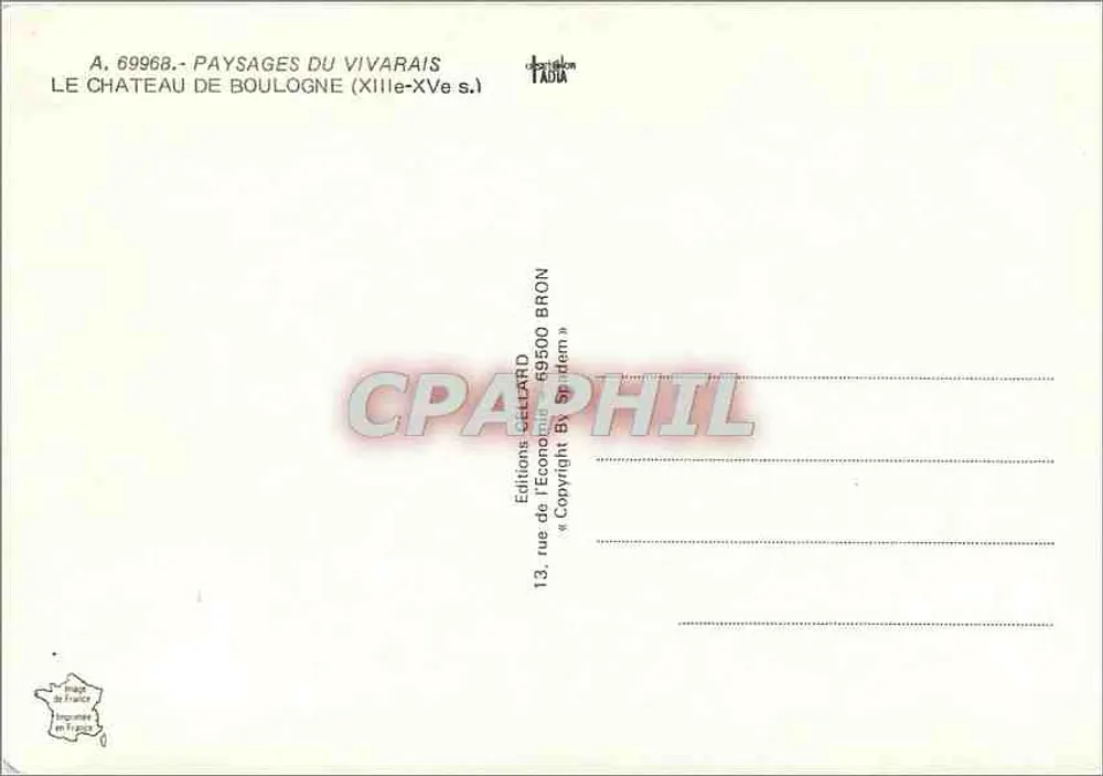 Castelo de Boulogne — ruínas medievais — Éditions de l'Economie Bron - Verso