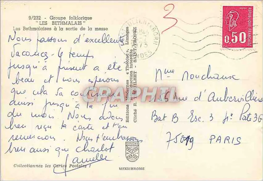 As Bethmalaises — Grupo folclórico — Edições R. Théillet, Saint-Tropez - Verso