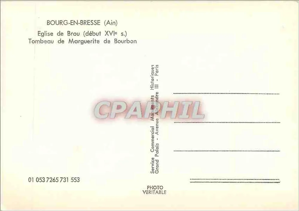 Túmulo de Marguerite de Bourbon — Igreja de Brou, Bourg-en-Bresse (Ain) — Service Commercial Historiques Grand Palais - Verso