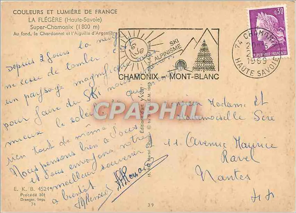 La Flégère (Haute-Savoie) — Super-Chamonix et l'Aiguille d'Argentière — Éditions Dranger - Verso