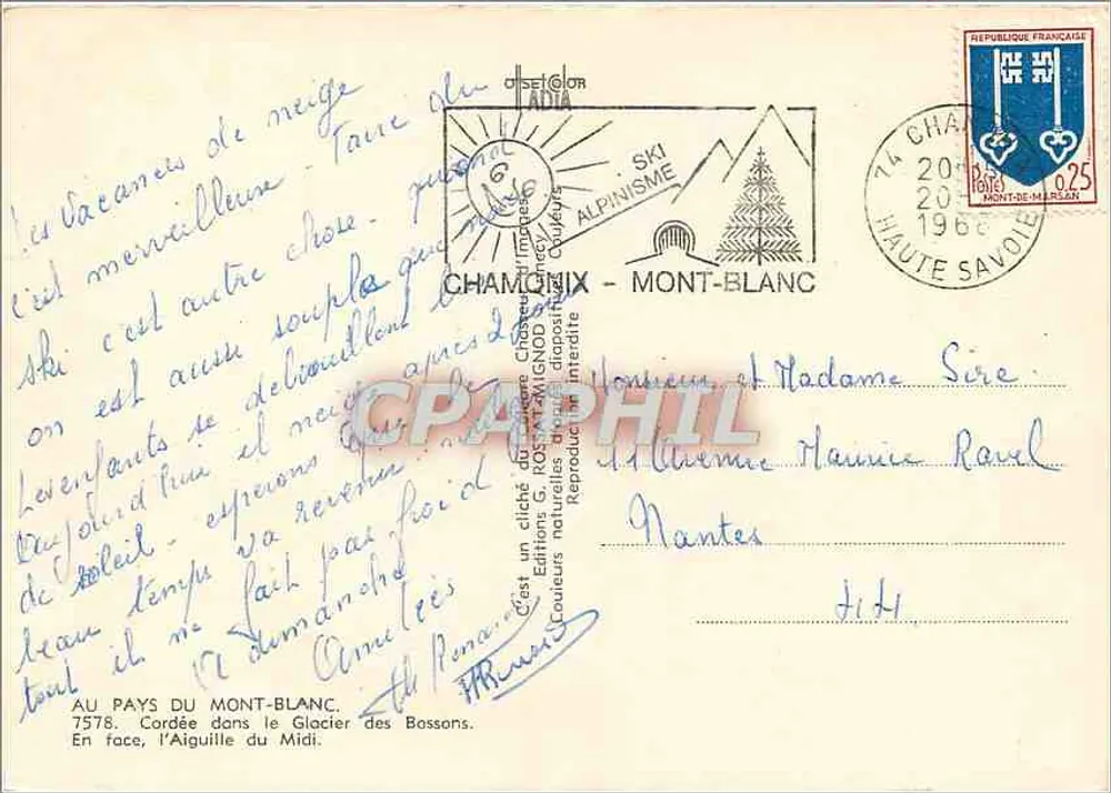 Glacier des Bossons — Chamonix - Mont-Blanc — Editions G. Kost & Signod - Rückseite