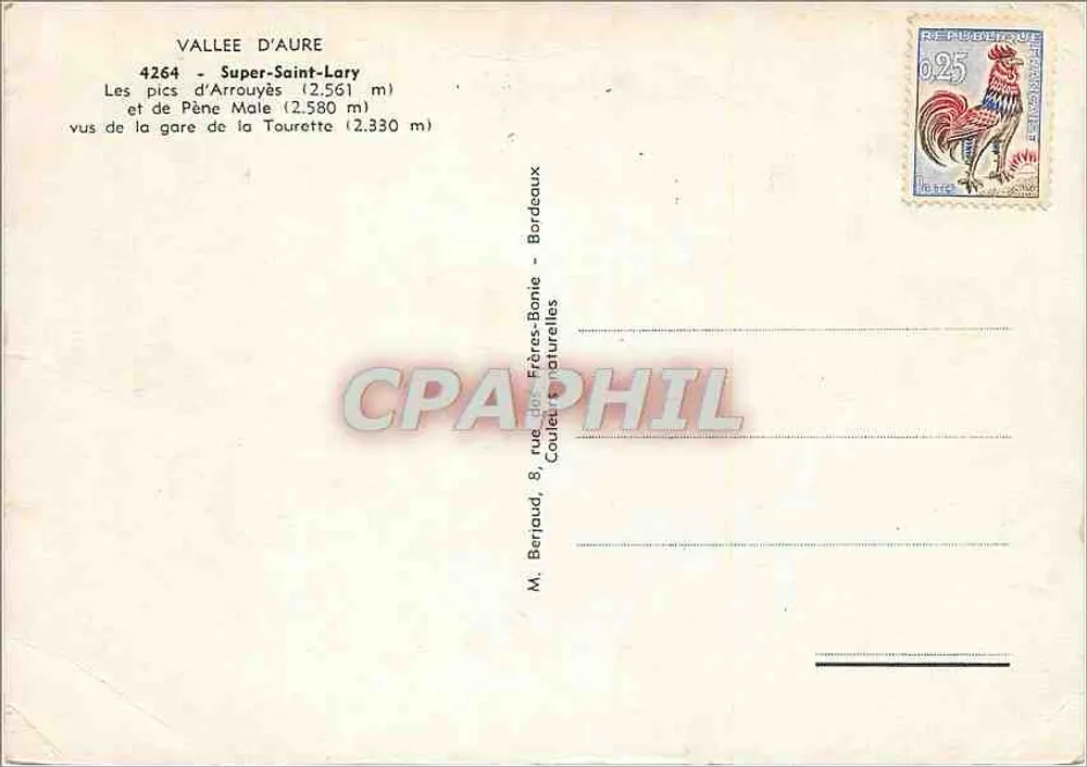 Dal van Aure — Super-Saint-Lary en de toppen van Arrouyès — uitgever Berjaud - Achterkant