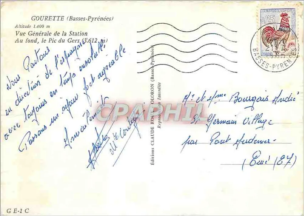 Gourette (Basse-Pyrénées) — Vista Generale della Stazione — Edizioni Claude Rolon, Editore - Verso