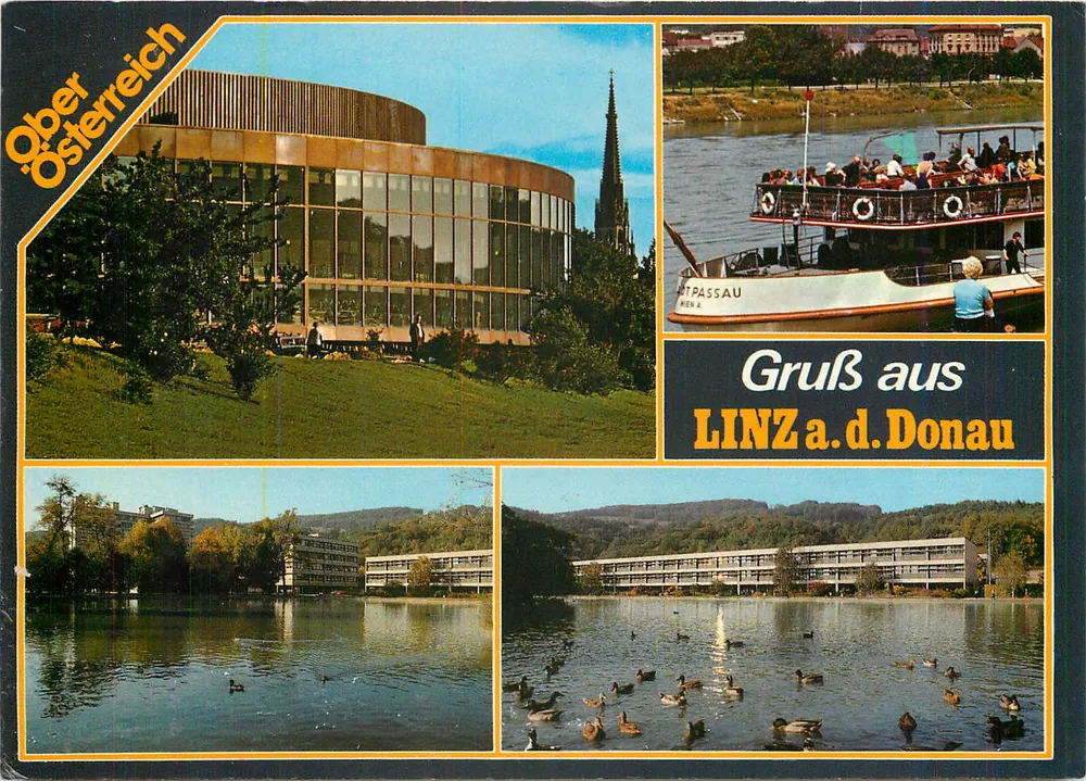 Linz a.d. Donau — vista panorámica — Oberösterreich, editor Scheurecker, n° C 2551 - Anverso