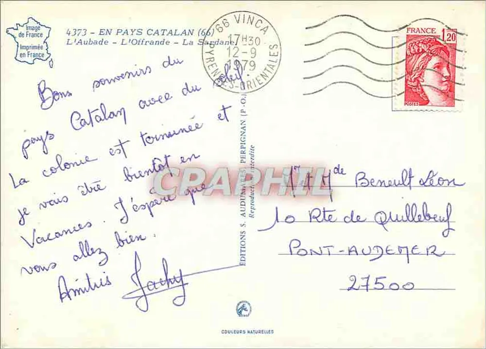 Folklore Catalão — Edições S. Audin e Perrignon, n° 4373 - Verso