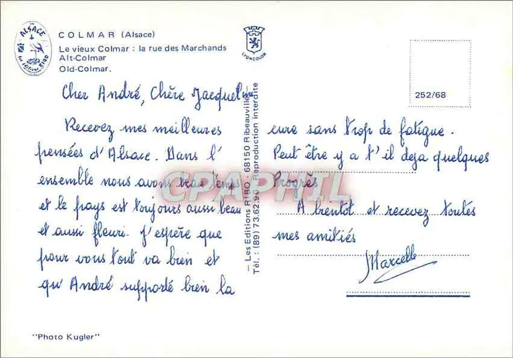 Colmar (Elsass) — Le vieux Colmar : la rue des Marchands — Les Editions Ribo - Rückseite