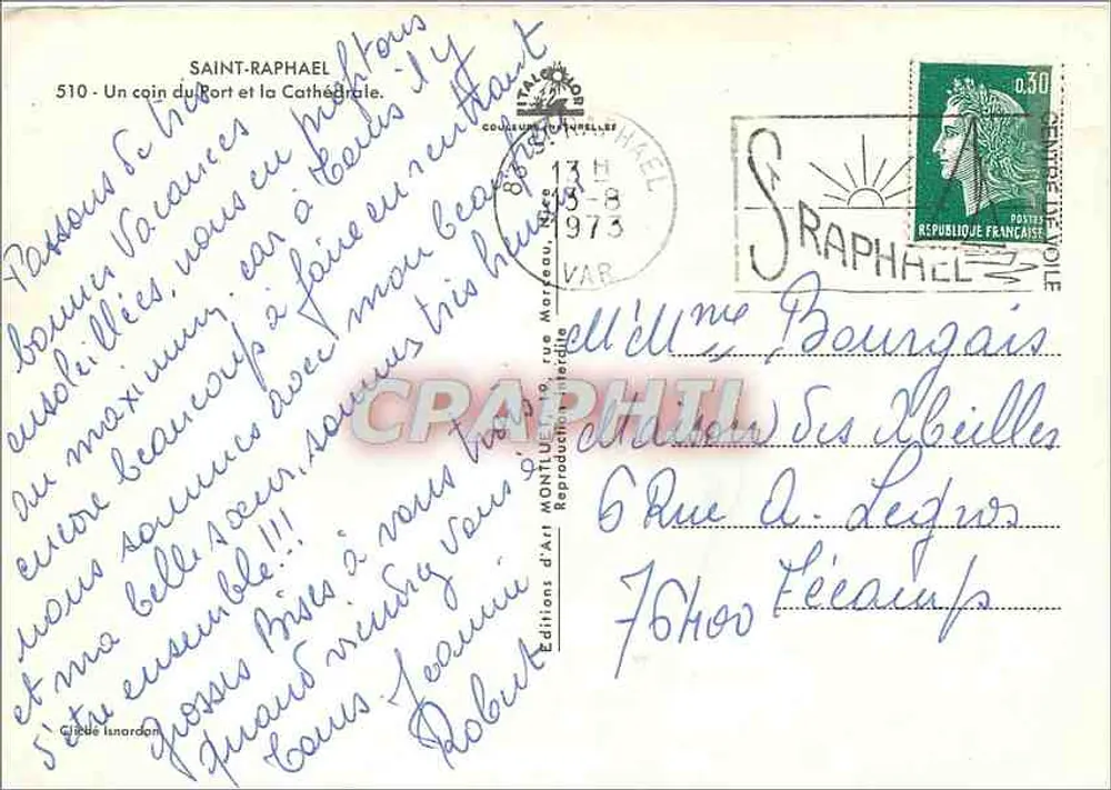 Saint-Raphaël — Der Hafen und die Kathedrale — Éditions d'Art Montluçon, n° 1069 - Rückseite