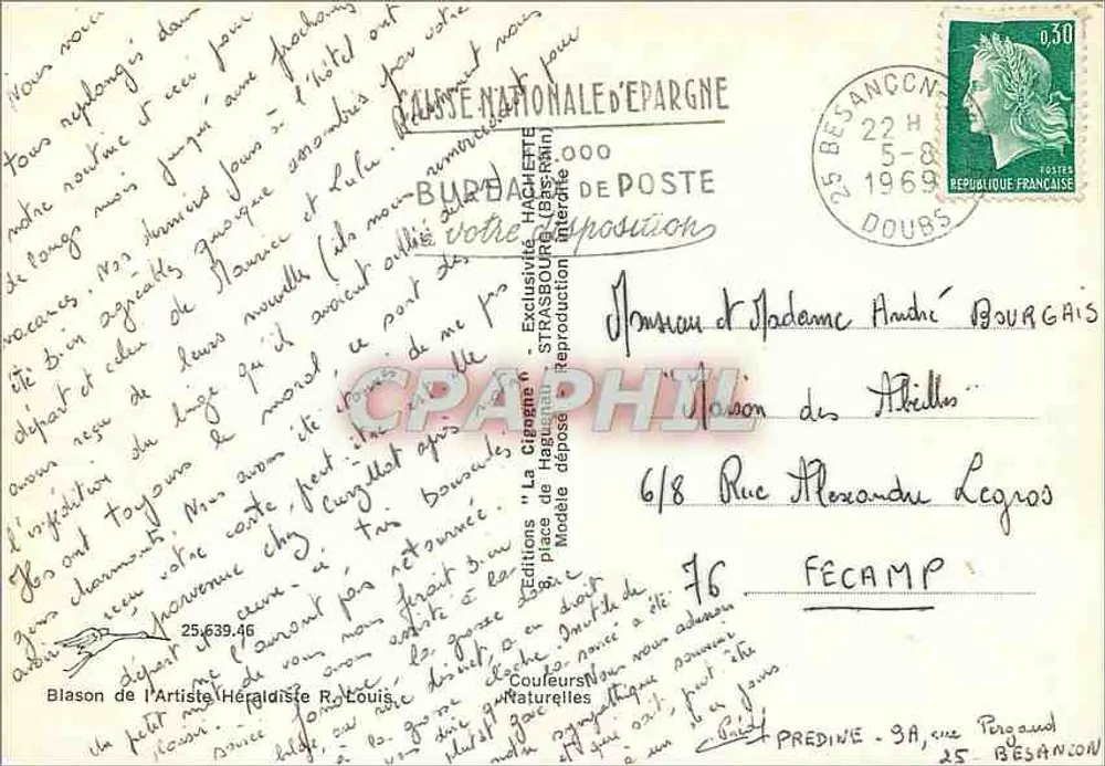 A Franche-Comté — paisagens e locais — Edições 'La Cigogne' - Verso