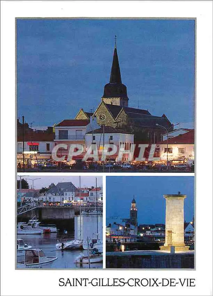 Saint-Gilles-Croix-de-Vie — Abend über das Seebad — Éditions Cabier - Macon - Vorderseite