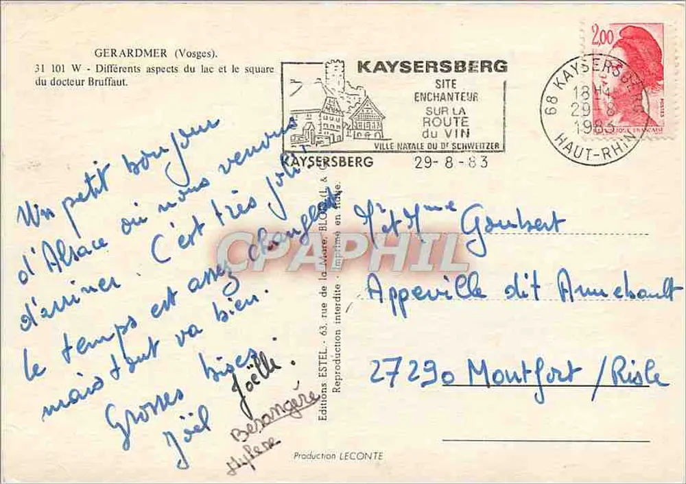 Gerardmer — Panoramablick und Seen-Szenen — Éditions Estel - Rückseite