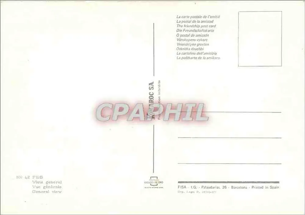 Vista geral de Fès — Fès — FISA - I.G. - Pataudarias, 26 - Barcelone - Verso