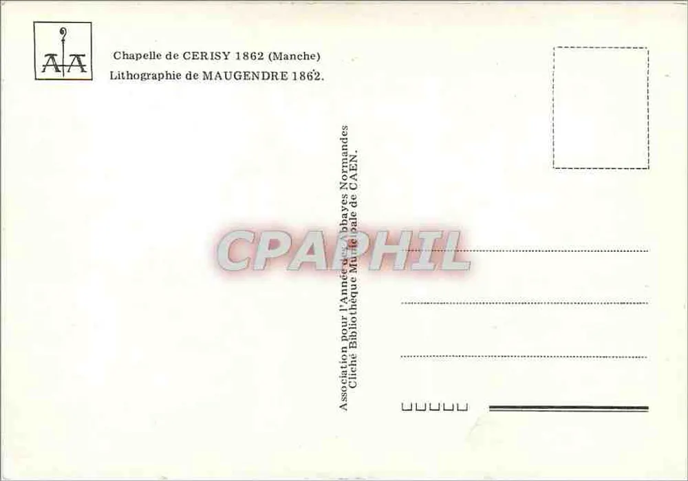 Capela de Cerisy — 1862 — Litografia de Maugendre - Verso