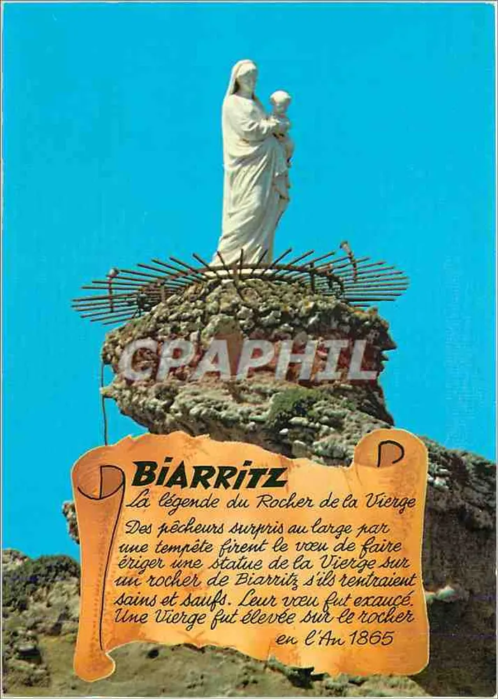 Biarritz - O Rocha da Virgem — Sociedade de Edições 'ROY' - n°1004 - Frente