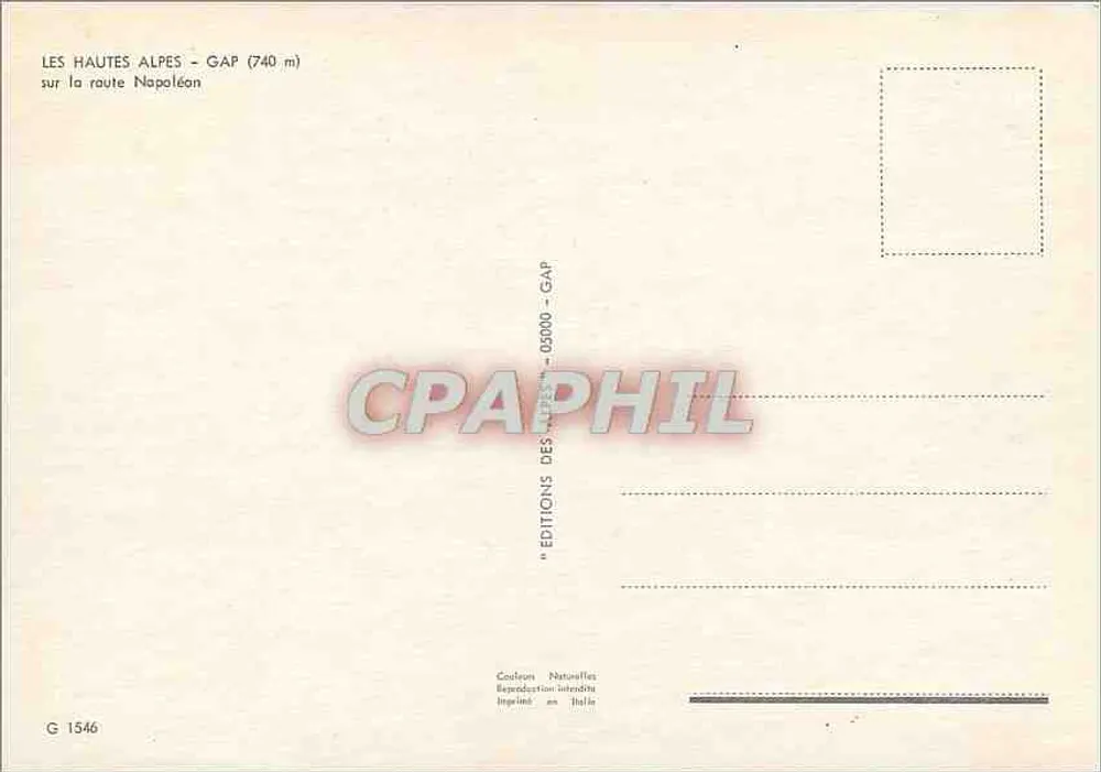 Gap — Panoramablick und Denkmäler — Éditions des Alpes - GAP - Rückseite