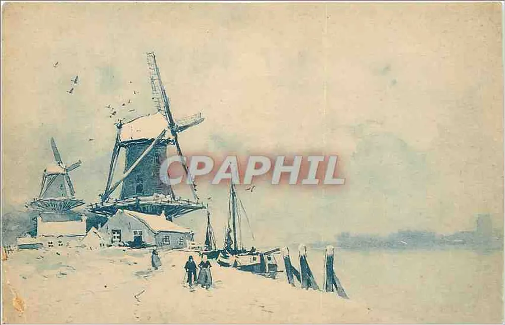 Winterlandschaft mit Mühlen — Verlag: Maison Mekhlin, Paris - Vorderseite