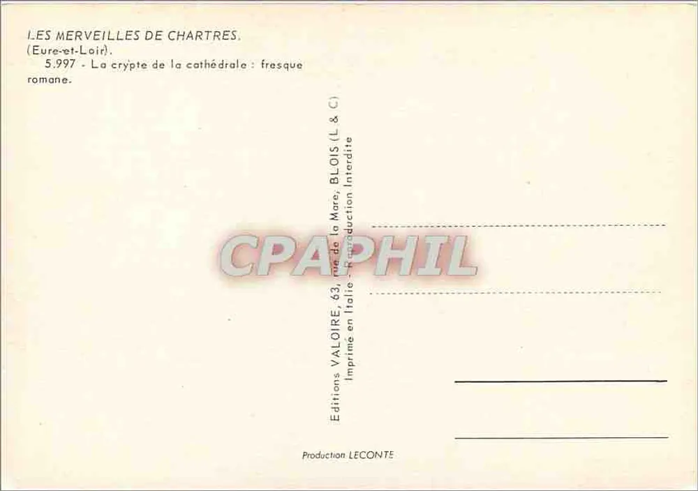 Krypta der Kathedrale — römische Fresko — Éditions Valoire, n° 5.997 - Rückseite