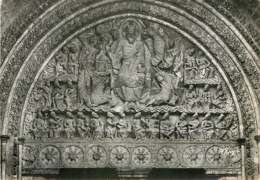 Tympan des Portals — Apokalyptische Vision des Heiligen Johannes — Verlag Theoyac, Nr. 112-2 - Vorderseite