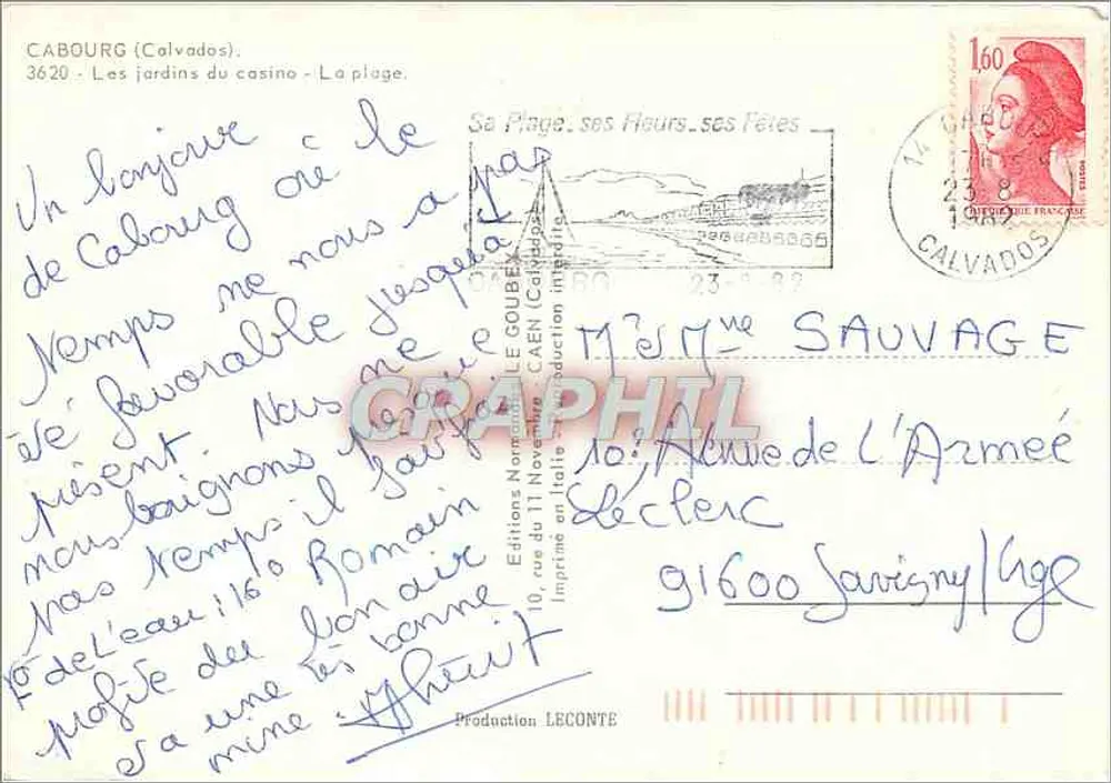 Cabourg — Panoramablick — Verlag Emy, Seriennummer nicht sichtbar - Rückseite
