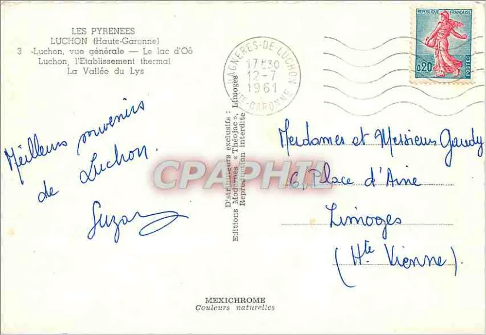 Luchon — Reine des Pyrénées — Éditions Mexichrome - Verso