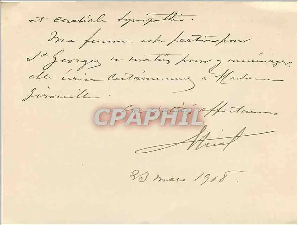 Bordeaux — Zweigstelle des Thermalbad Vichy — Agent A. Trial - Rückseite