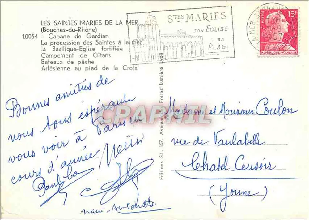 Les Saintes-Maries-de-la-Mer — Collage lokaler Szenen — Éditions Frères Lumière - Rückseite