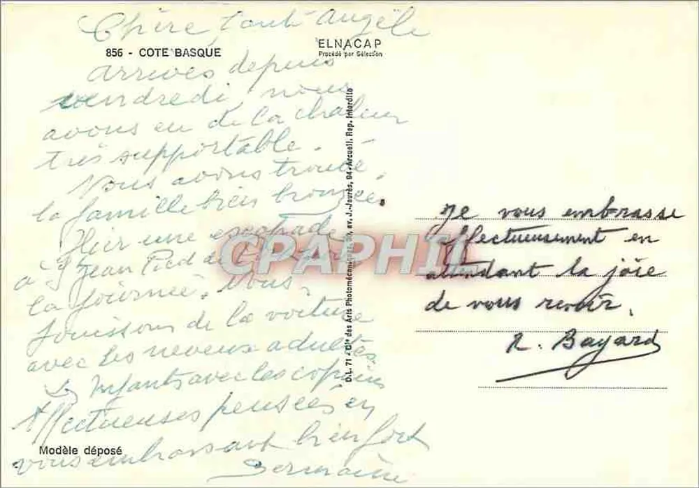 바스크 해안 — Bidart, Biarritz, St-Jean-de-Luz, Bayonne, Hendaye, Guéthary를 포함한 전경 — 출판사 Elnacap - 뒷면