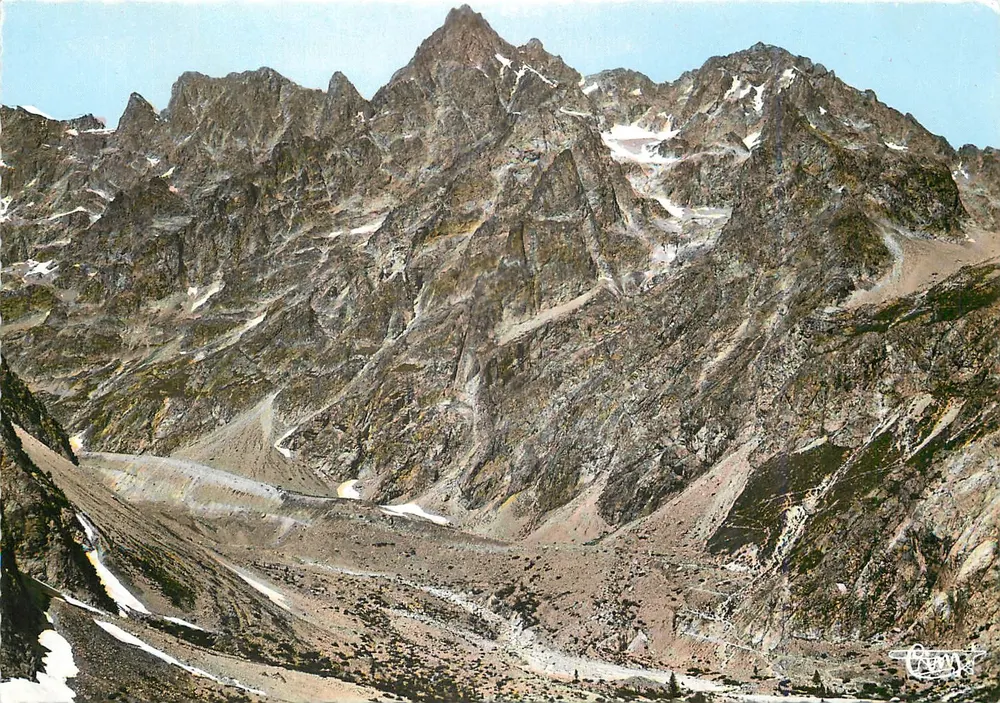 Vallouise - Ailefroide (05. Hautes-Alpes) — Luftbild des Pic de Clouzis und Pic de Dormillouse — Verlag Caravel - Vorderseite
