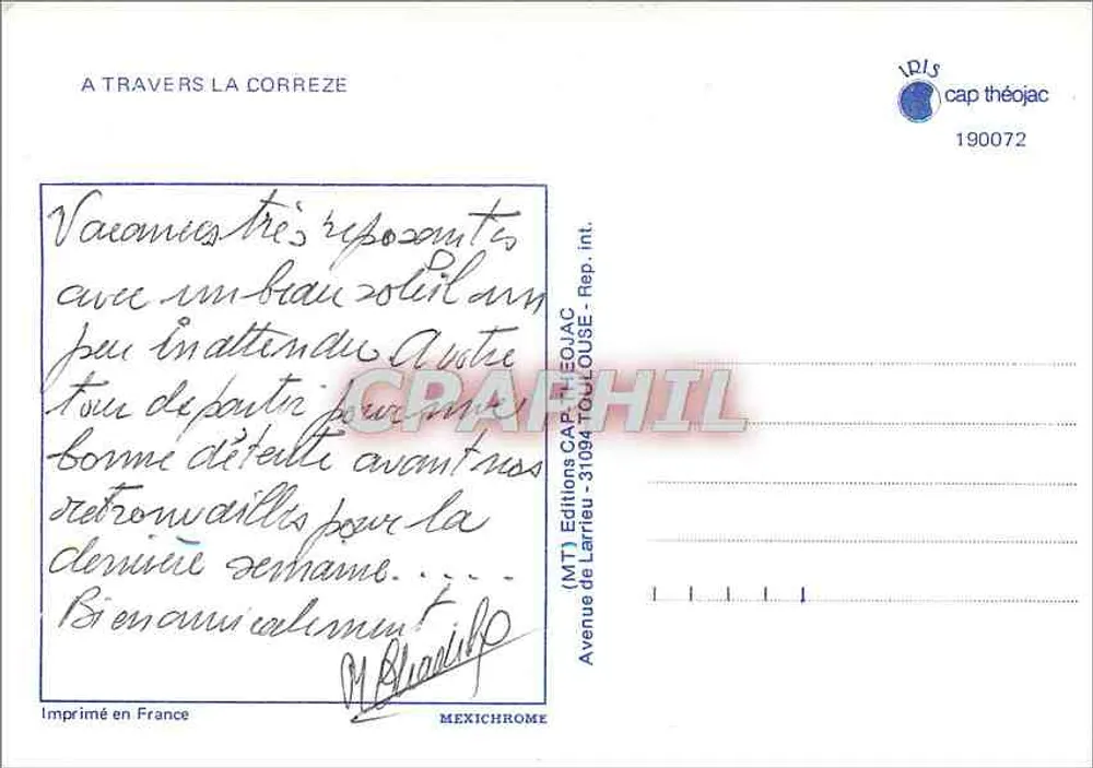 Je Flâne……… Em Corrèze — (MT) Edições de Larrieu, n°190072 - Verso