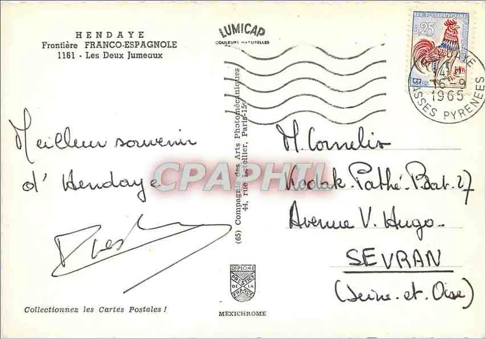 Die Zwillingsfelsen — Grenze zwischen Frankreich und Spanien — LUMICAP - Rückseite