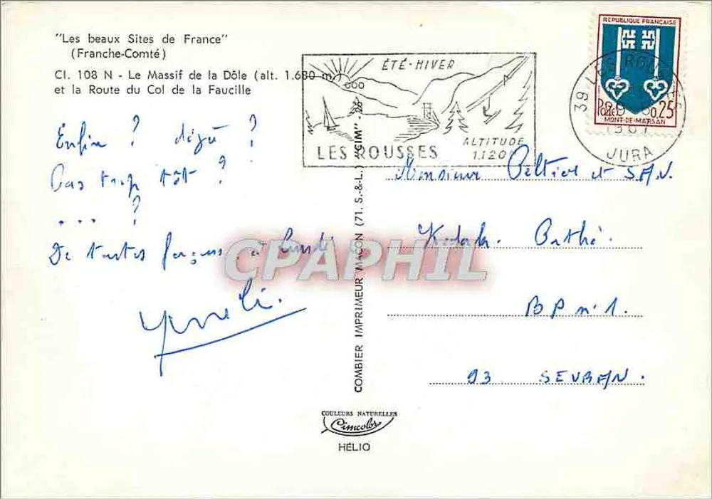 Der Massif de la Dôle — Franche-Comté — Verlag CIM - Rückseite