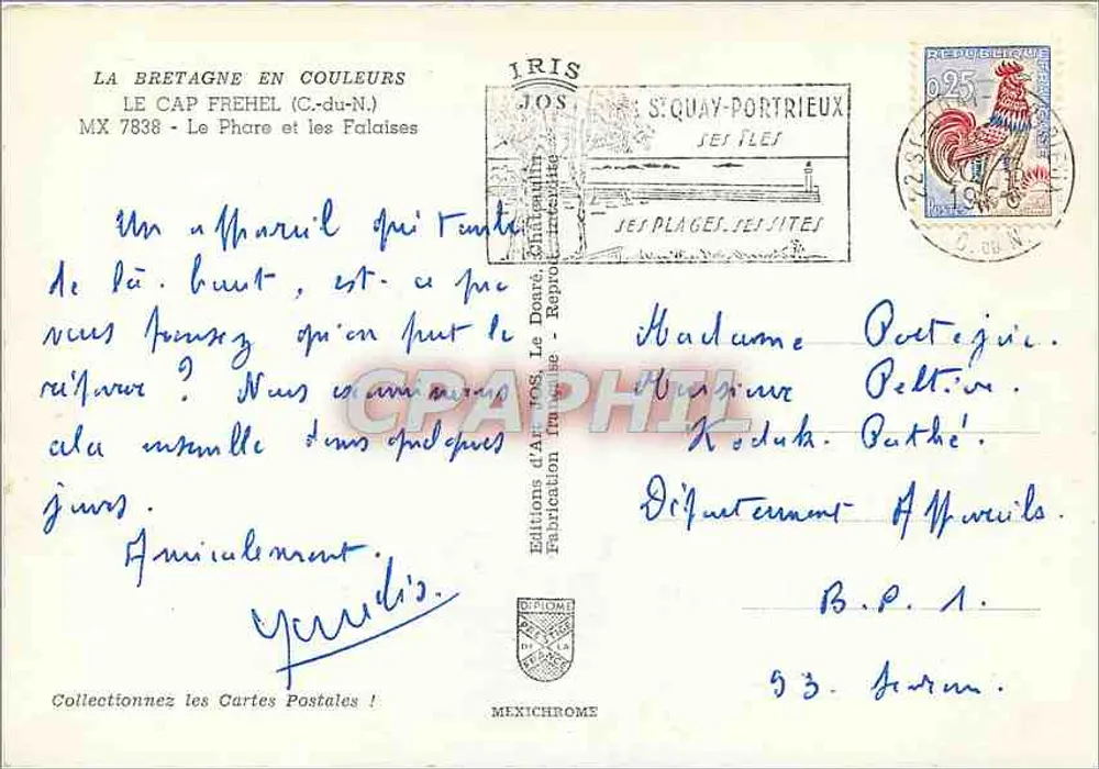 Cap Fréhel — Leuchtturm und Klippen — Éditions d'Art Iris, St-Quay-Portrieux - Rückseite