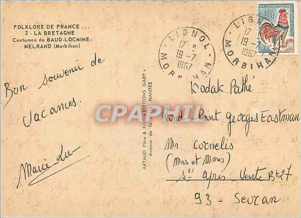 Baud-Locmine — Bretonische Trachten — Gaby - Rückseite