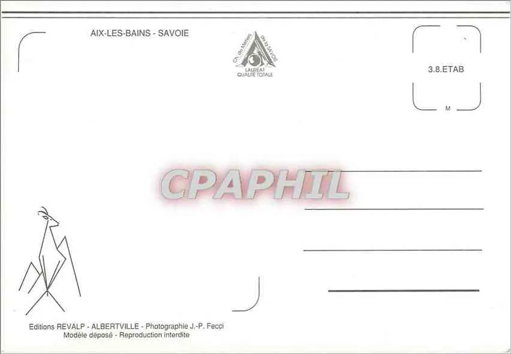 Aix-les-Bains — nas margens do lago do Bourget — Éditions REVALP - Verso