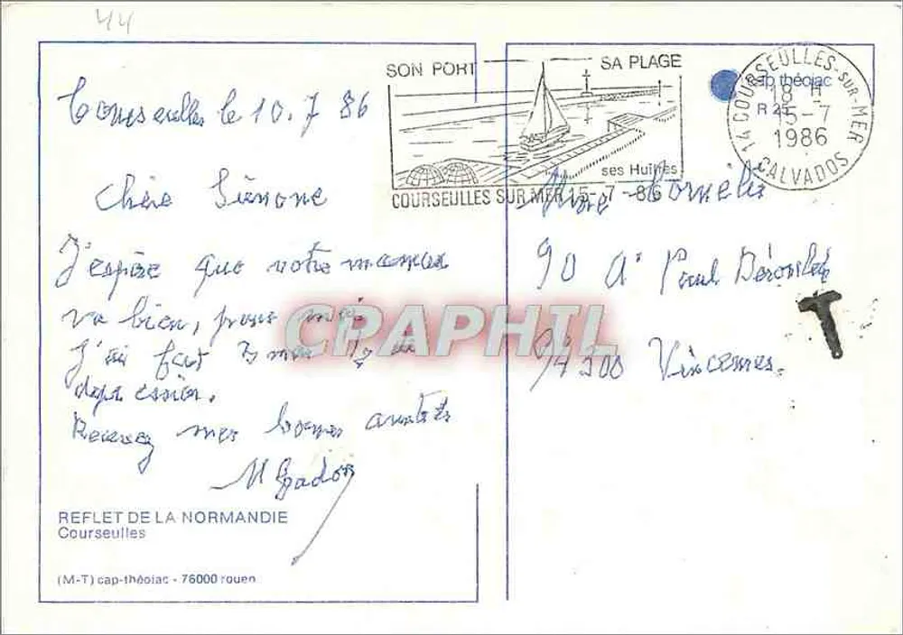 Courseulles-sur-Mer — Praia e cais — editor IRIS - Verso