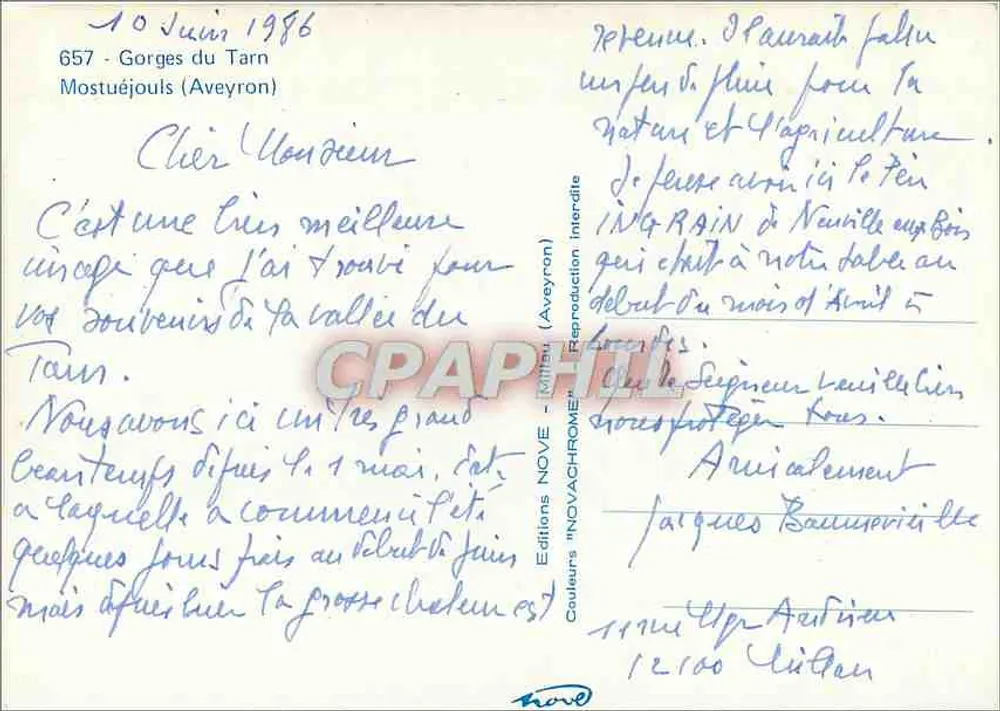 तार्न के गोर्ज़ — मोस्तूजॉल्स (एवियरॉन) — एडिशन नोवाच्रोम - पीछे