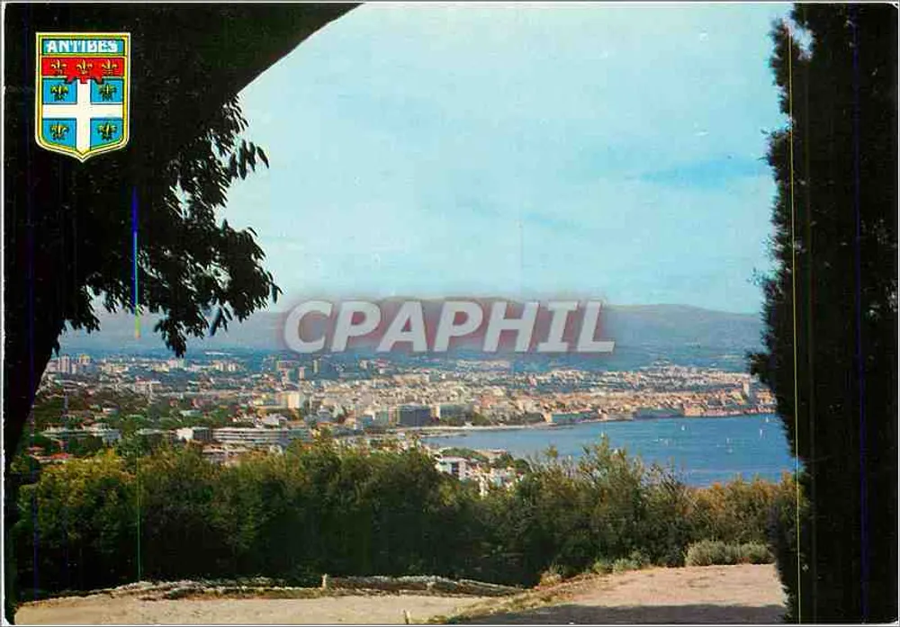 Antibes — Panoramische uitzicht vanaf een hoge plek — Litografie SEVEN S.r.l. Verona Italia - Voorkant